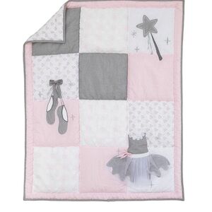 Charming Pink and Gray Patchwork Quilt